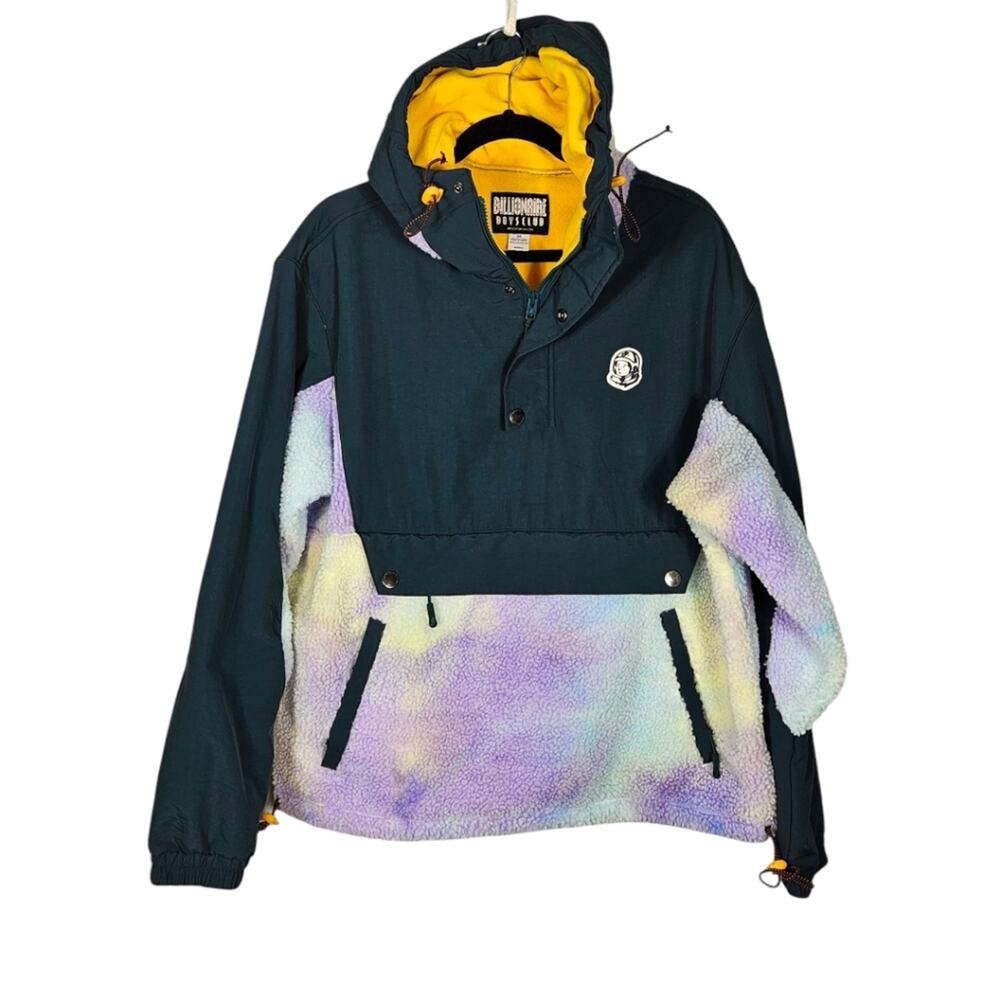 Billionaire Boys Club Binary Star Faux Shearling Trimmed Quarter Zip Jacket SZ M